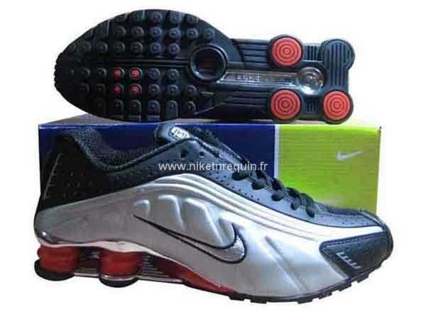 Hommes Nike Shox R4 Noir Argent